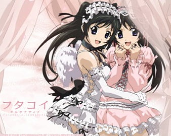 Futakoi Alternative Dress Pruple Eyes 2 Girls Sisters Angels Cute Hug Hd Wallpaper Peakpx