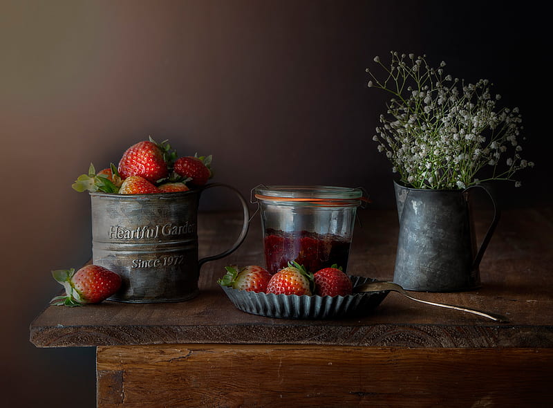 Fruits, Strawberry, Berry, Fruit, Still Life, HD wallpaper