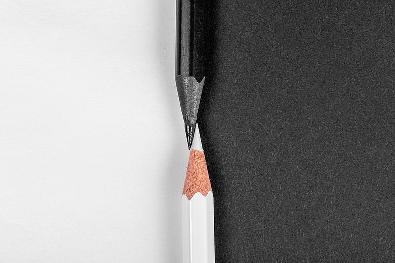 pencils, yin yang, macro, HD wallpaper