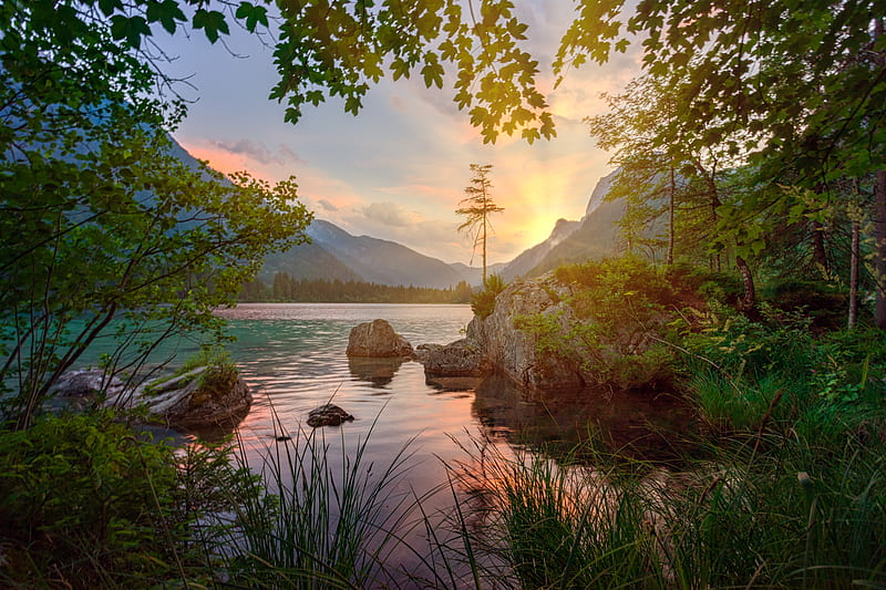 Scenic Of Lake During Dawn, HD wallpaper