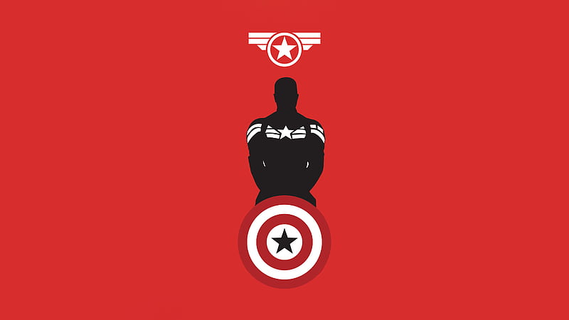 Captain America, Superhero, Minimalist, Marvel Comics, Red, HD wallpaper