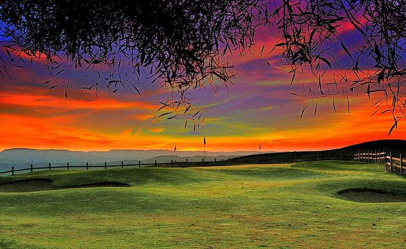 Golf Course, golf, course, bonito, sunset, HD wallpaper | Peakpx