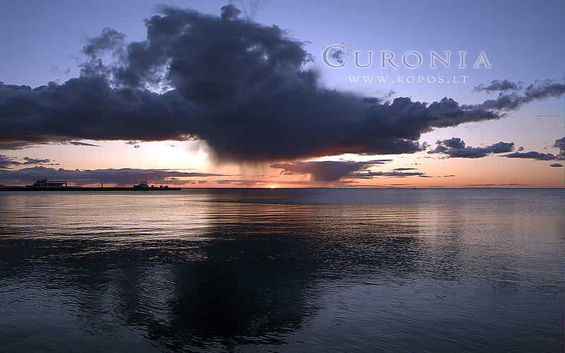Sunrise with storm in Curonia, sun, haff, kurische, kopos, curonia, curonian, clouds, storm, spit, lagune, nehrung, sunrise, morning, HD wallpaper