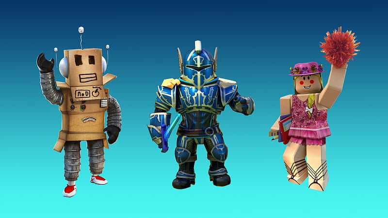 Roblox Characters On Buildings In Blue Background HD Games