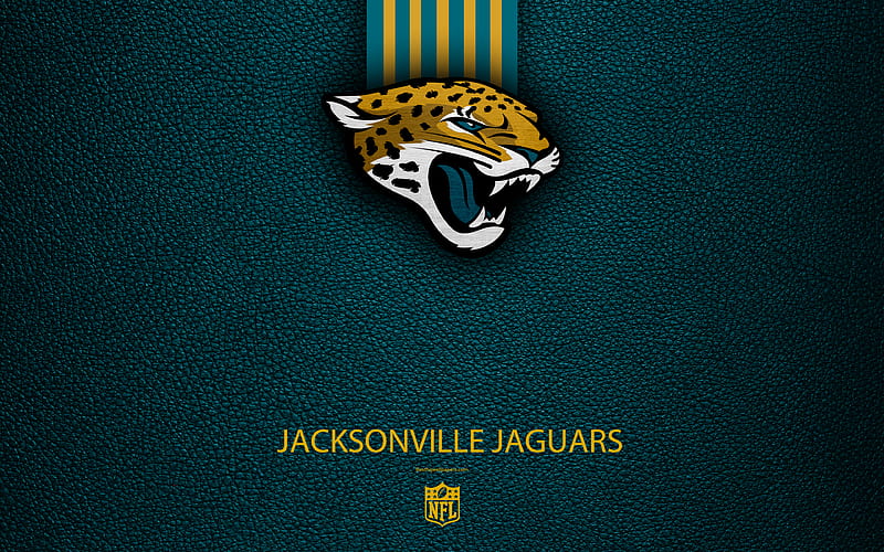 Jacksonville Jaguars American football, logo, emblem, Jacksonville, Florida, USA, NFL, blue leather texture, National Football League, Southern Division, HD wallpaper