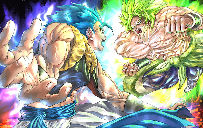 goku vs broly, dragon ball super: broly, artwork, scream, Anime, HD wallpaper