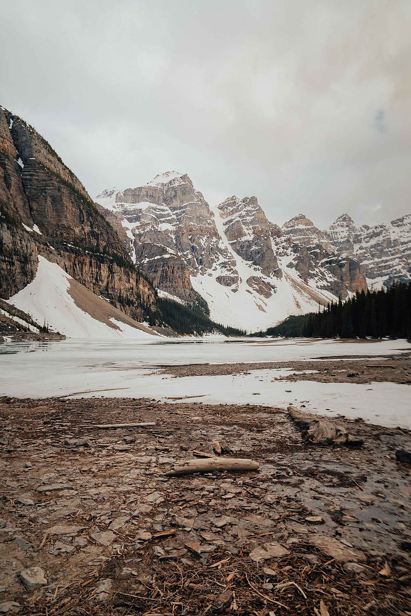 rocks, stones, snow, snowy, HD phone wallpaper