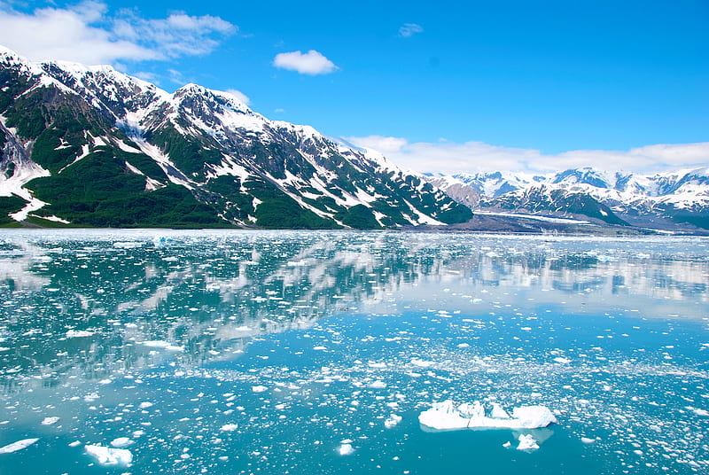 Alaska Glacier Ice Mountains, glacier, mountains, ice, nature, HD wallpaper