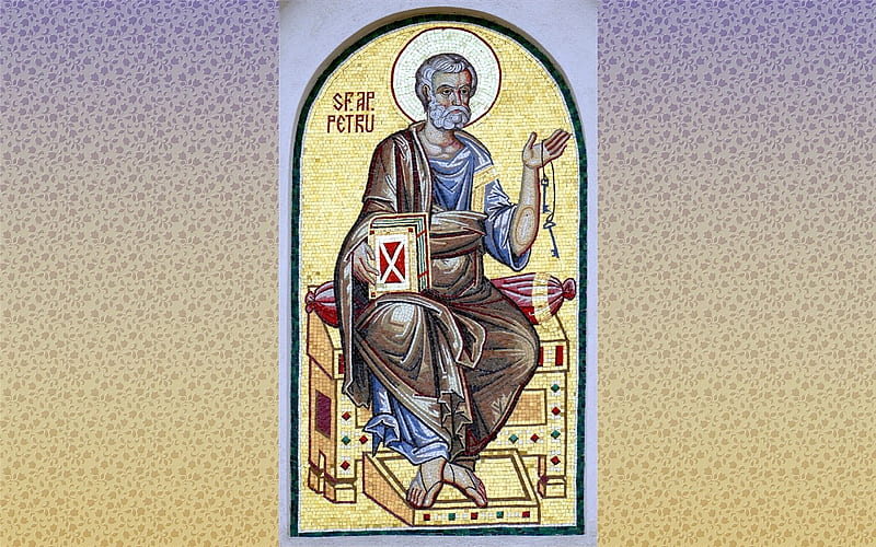 Saint Apostle Peter, Bucharest, apostle, Peter, mosaic, saint, Romania, icon, HD wallpaper