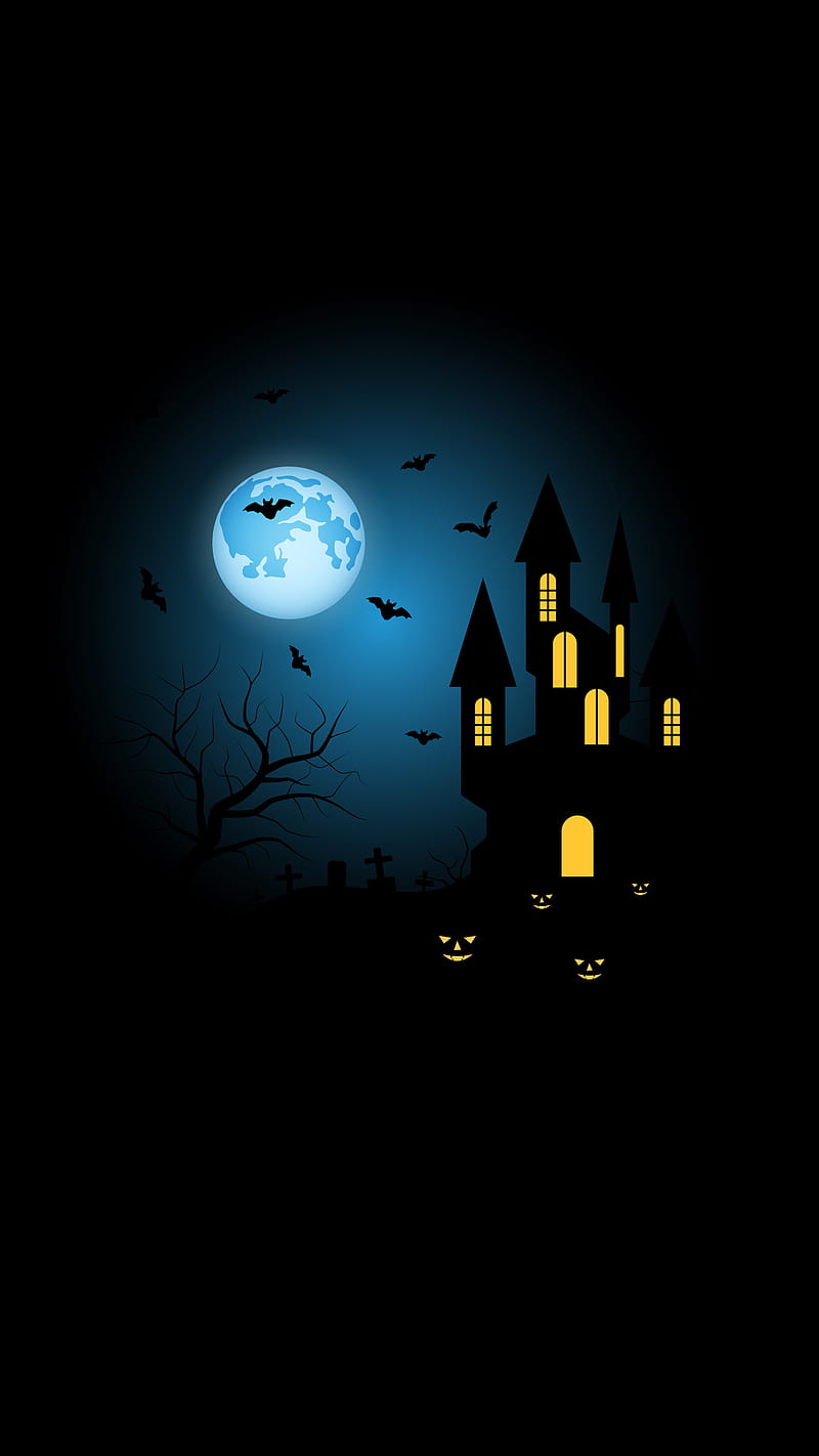 Moon Bats Castle, Kiss, dark, halloween, haunted house, scary, vampire, HD phone wallpaper