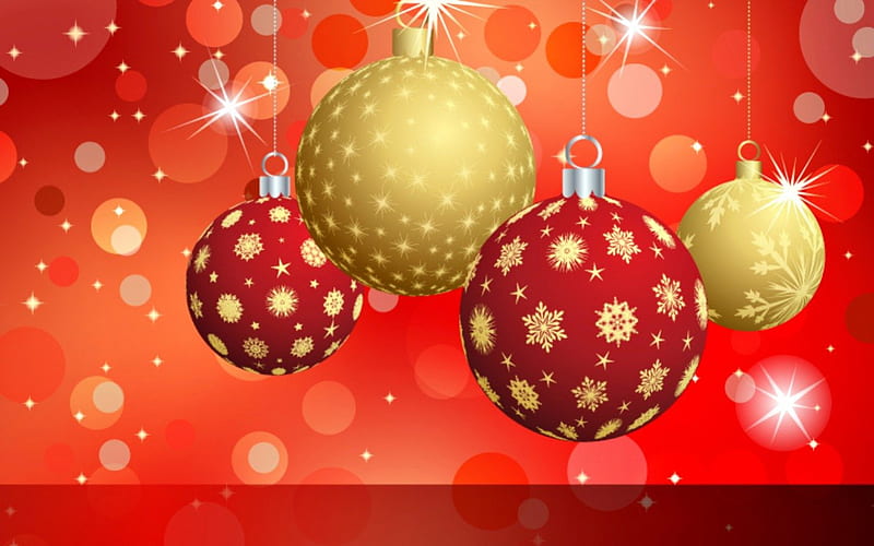 Christmas Balls, red, pretty, holidays, bonito, red ball, xmas, bokeh ...