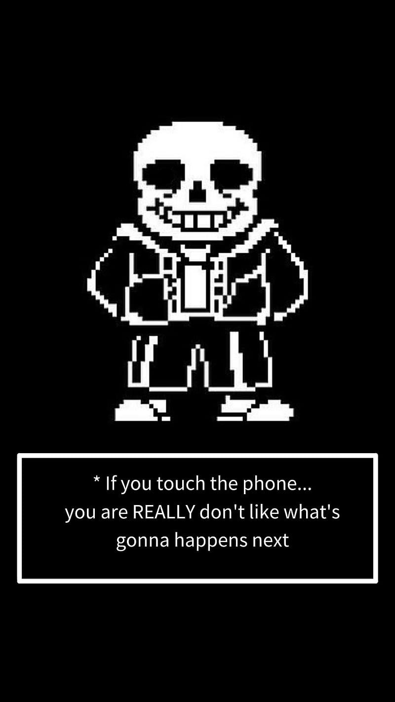 sans phone, bad time, dont touch my phone, dont touch the phone, undertale, HD phone wallpaper