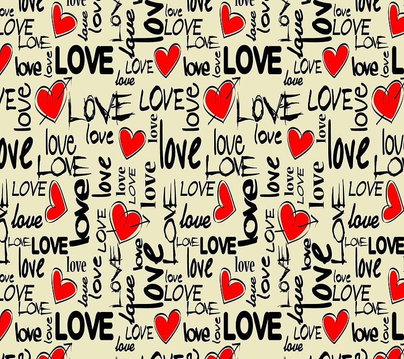 Love, art, colorful, heart, texture, HD wallpaper