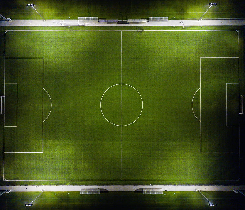aerial view of football field, HD wallpaper