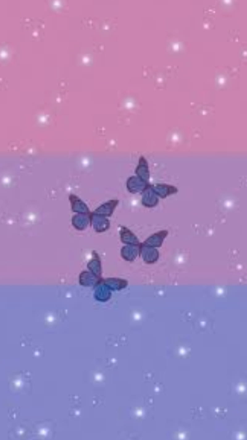 Bisexual background , sparkles, butterfly, pride, HD phone wallpaper