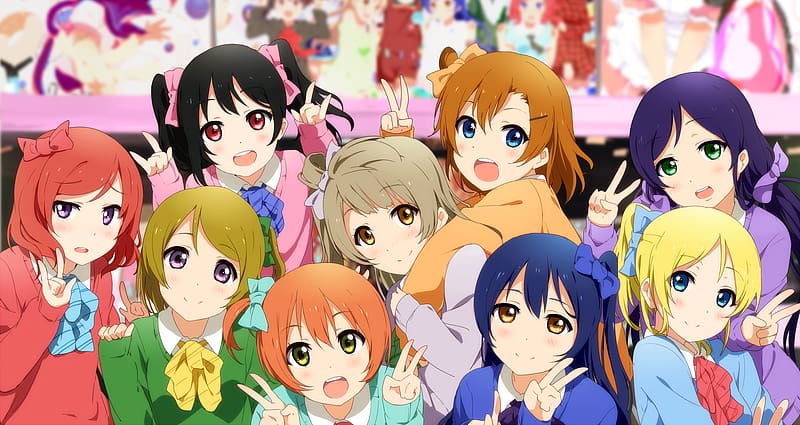 Anime, Maki Nishikino, Eri Ayase, Hanayo Koizumi, Honoka Kousaka, Kotori Minami, Nico Yazawa, Nozomi Tojo, Rin Hoshizora, Umi Sonoda, Love Live!, HD wallpaper