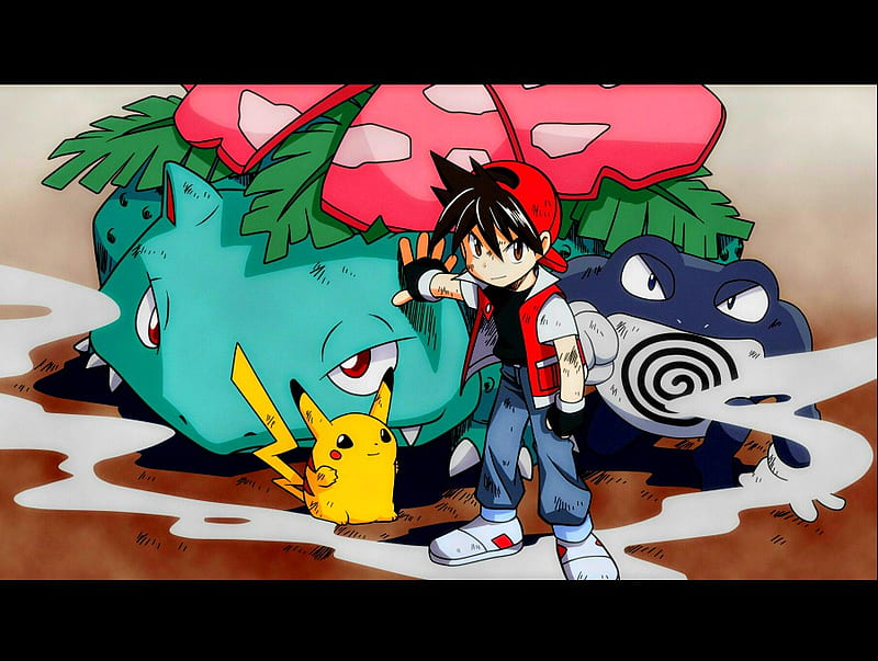 Pokémon HD, Pikachu, Red (Pokémon), Blue (Pokémon), HD Wallpaper