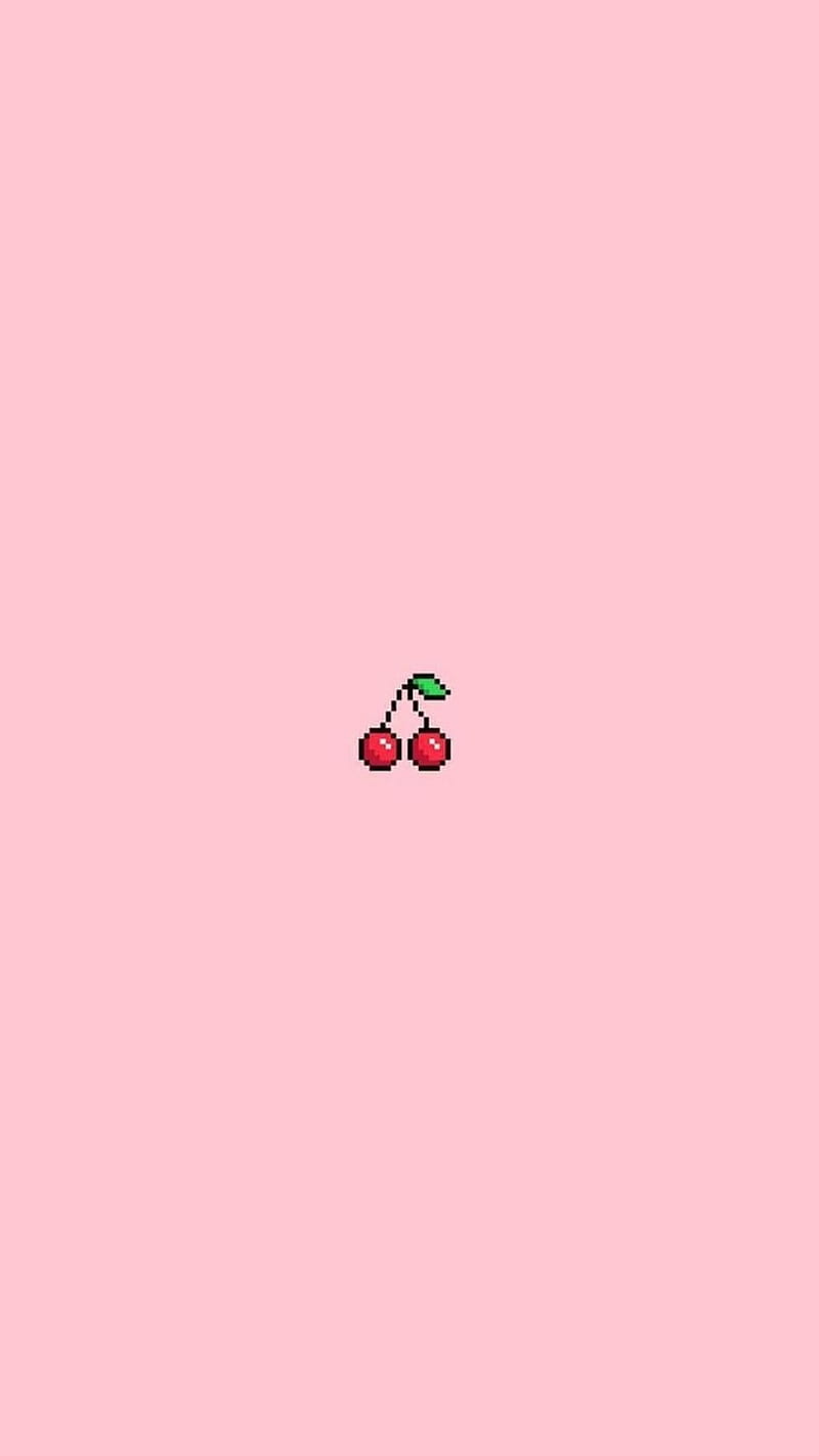 Aesthetic Cherry , cute, fruit, pink, HD phone wallpaper