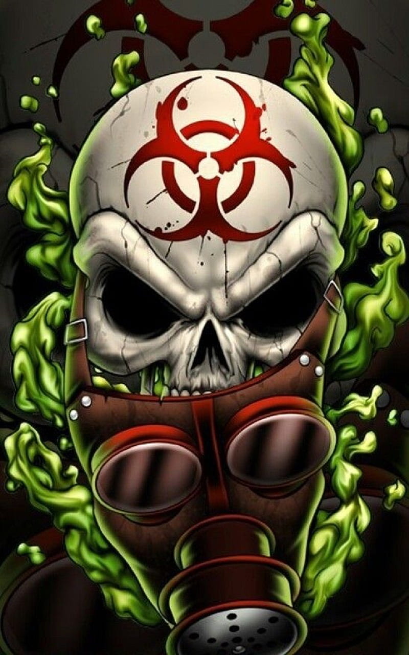 toxic bio skull, biomask, HD phone wallpaper