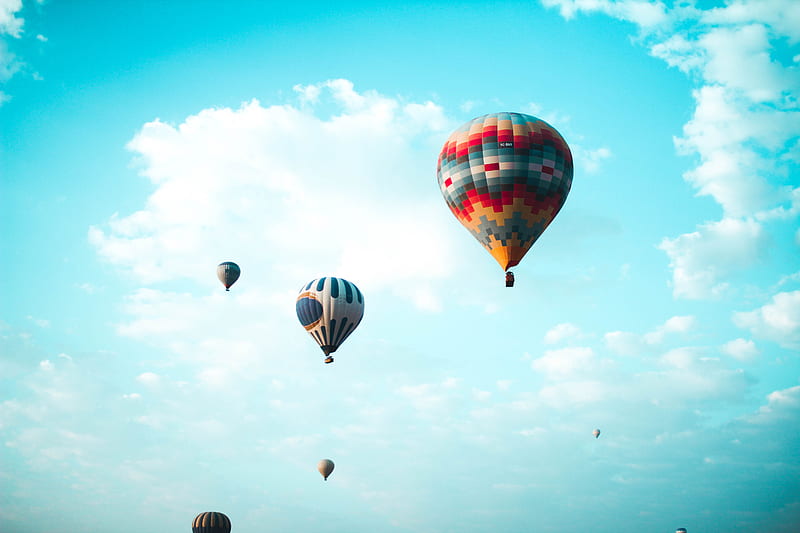 flying hot air balloons, HD wallpaper