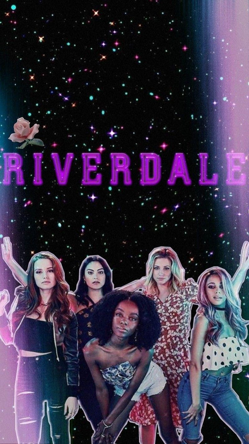 Riverdale girls, betty cooper, cheryl blossom, josie mccoy, night, purple, toni topaz, veronica lodge, HD phone wallpaper