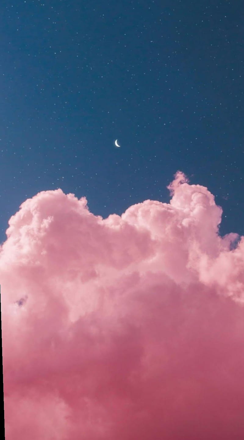 PinkSky, gray, moon, nature, pink, sky, HD phone wallpaper | Peakpx