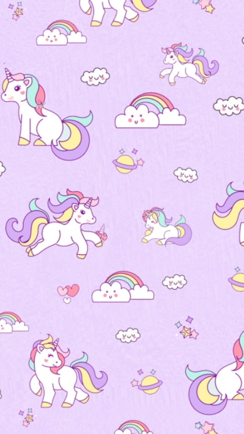 Unicorn, girly, pastel, pastel purple, purple, unicorns, HD phone wallpaper