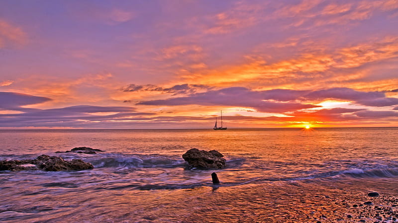 Sunset Sail Beach, scenic beach, scenic sunset, sunset beach, sunset ...