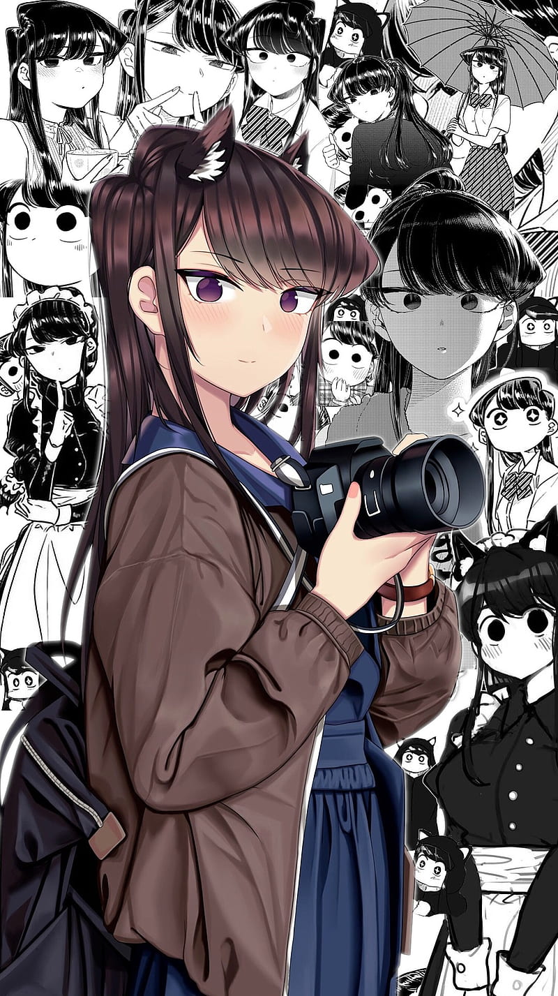Komi san, manga, anime girl, edit, manga drawing, manga girl, manga edit,  anime, HD phone wallpaper