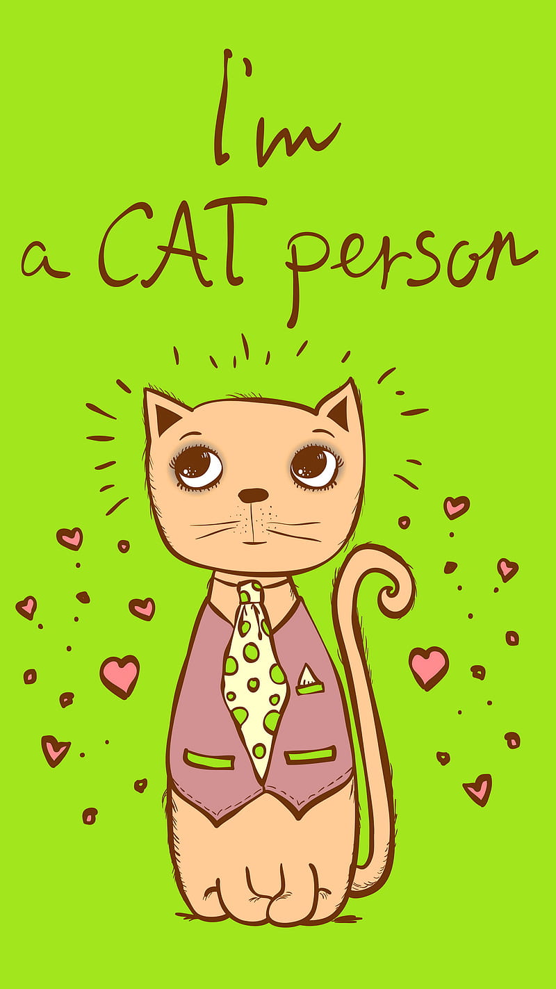 Cat Person, art, background, cartoon, cat, cute, drawing, green, lime,  person, HD phone wallpaper | Peakpx