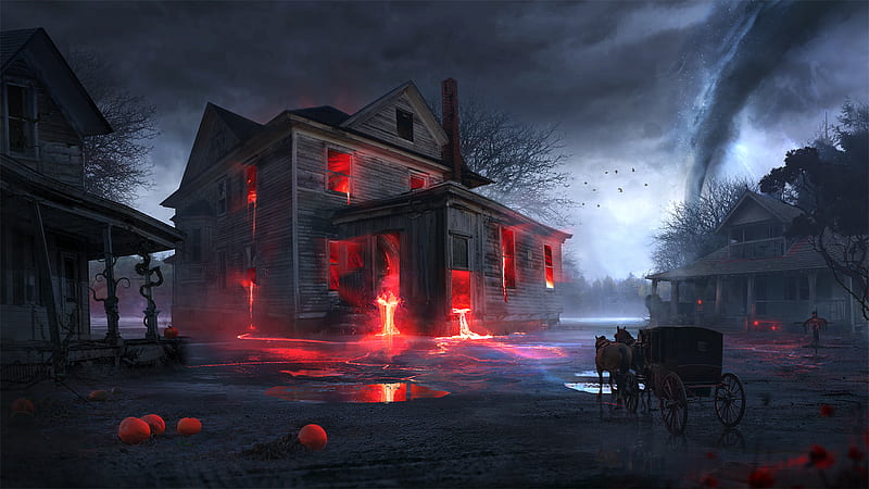Spooky Halloween House, HD wallpaper
