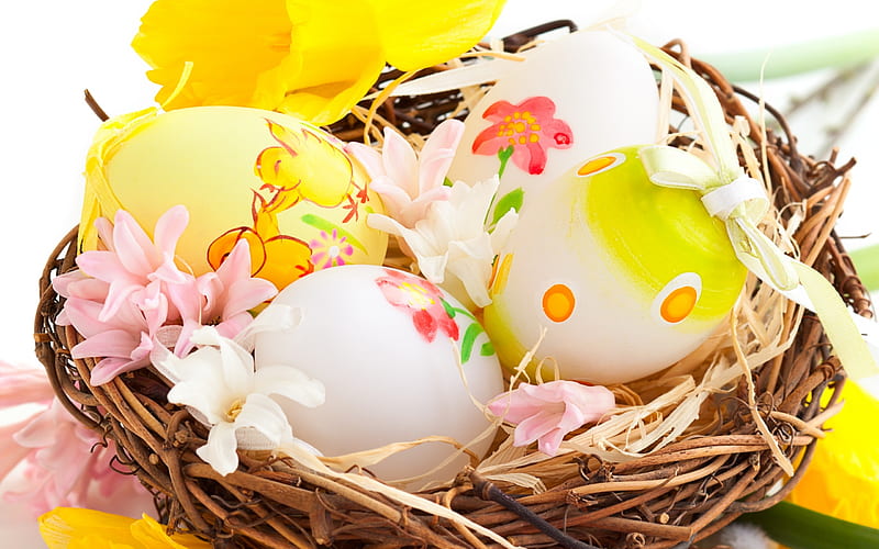 Easter eggs, spring, religious holidays, Easter, painted eggs, HD wallpaper