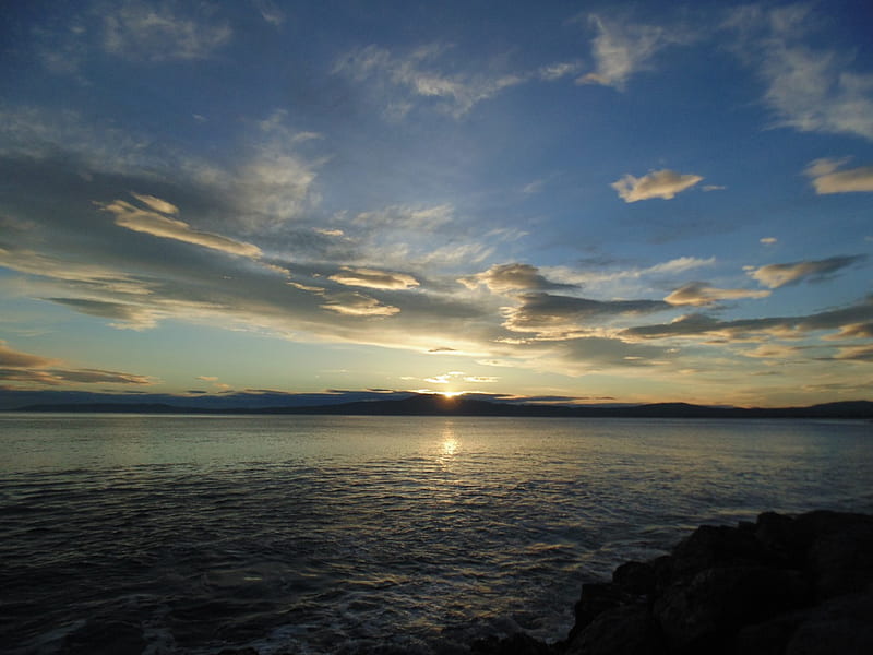 Sunset, Marina, Kalamata, Sea, Greece, HD wallpaper