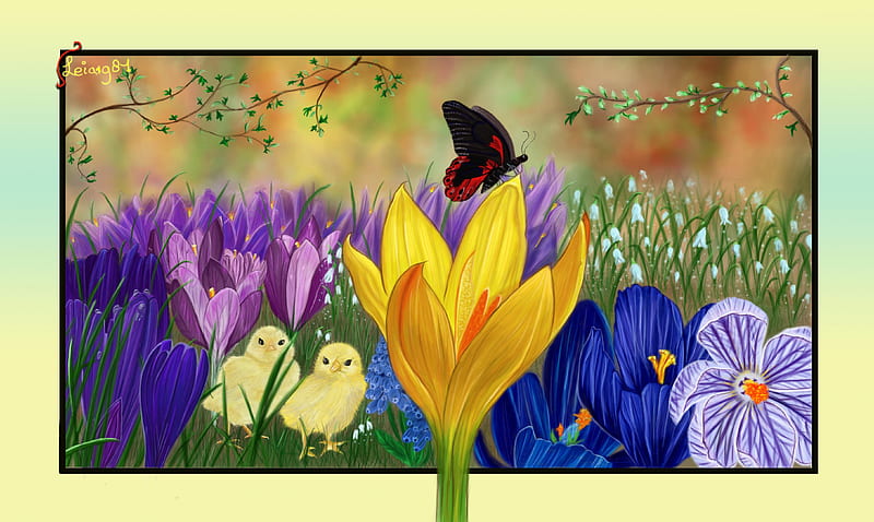 ✰Drawings in the Spring✰, pretty, sweet, paintings, flutter, butterfly, splendor, love, bright, flowers, pollen, drawings, florals, wings, lovely, softness, cute, cool, colorful, frame, bonito, seasons, chick, leaves, gentle, gorgeous, animals, colors, spring, butterflies, buds, leaf, summer, tender touch, petals, pride, nature, collages, HD wallpaper