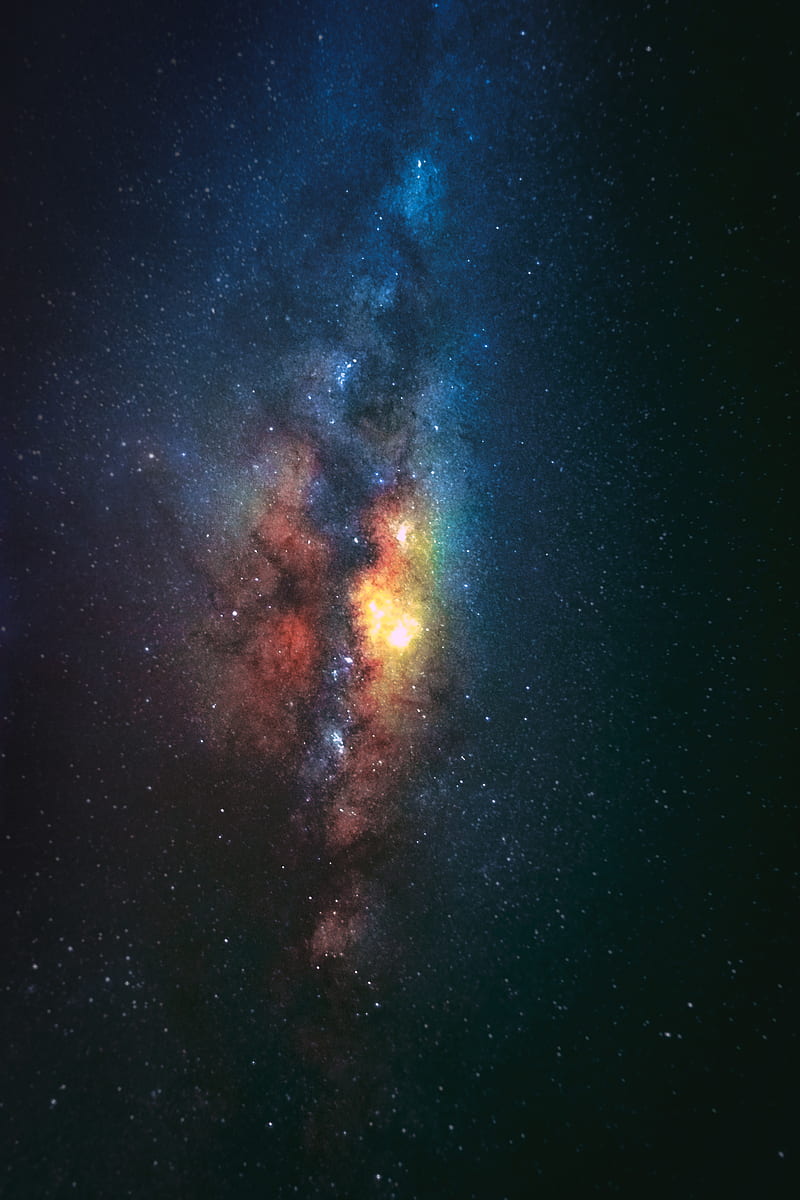 Colorfull Galaxy, andromeda, awesome, blue, colors, combination, red, stars yellow, HD phone wallpaper