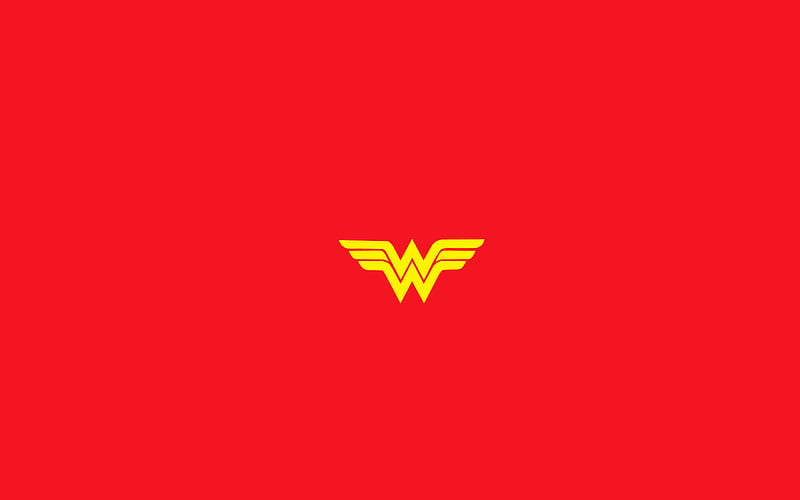 Wonder Woman Logo, wonder-woman, minimalism, super-heroes, logo, red, HD wallpaper