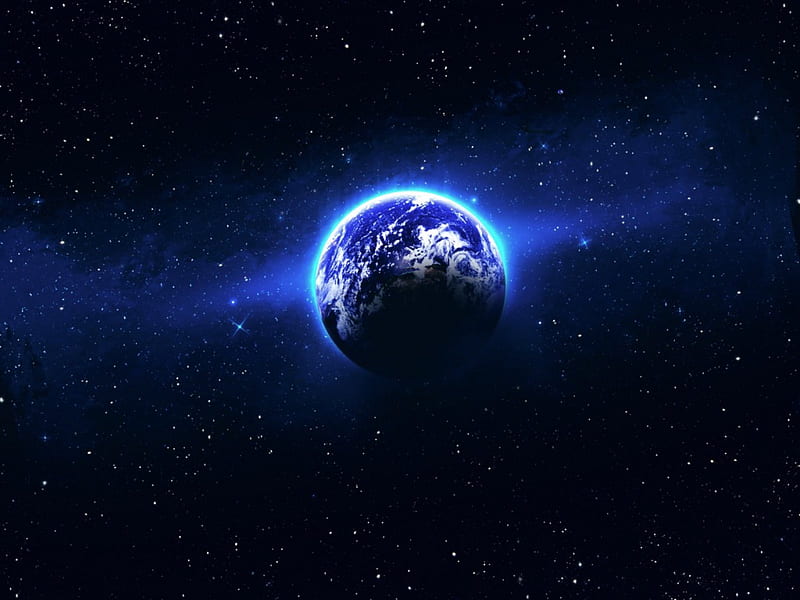 Blue Surrender, planet, space, earth, blue, HD wallpaper