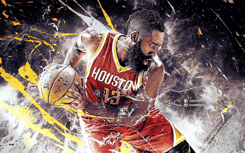 Houston Rockets, NBA, James Harden, fan art, basketball stars, HD wallpaper