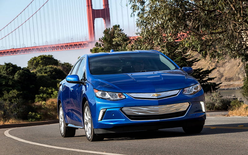 Chevrolet Volt, 2019, Redesign, front view, exterior, new blue Volt, american cars, electric cars, Chevy Volt, HD wallpaper