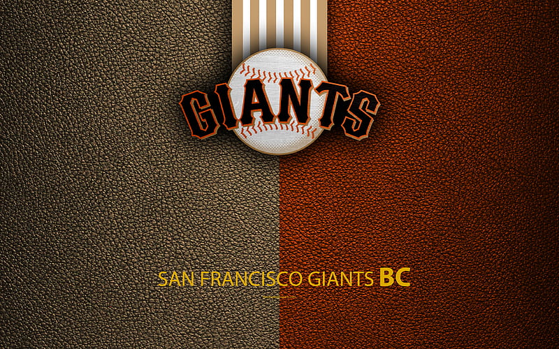 San Francisco Giants Major League Baseball, American baseball club, leather texture, logo, MLB, San Francisco, California, USA, emblem, HD wallpaper