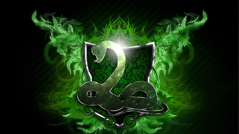 Green Slytherin Logo Black Background Slytherin, HD wallpaper
