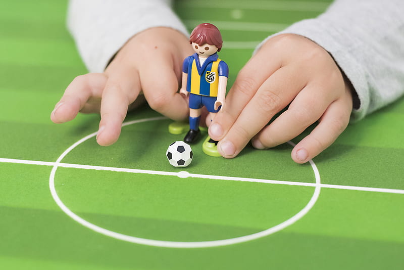person playing minifig soccer, HD wallpaper