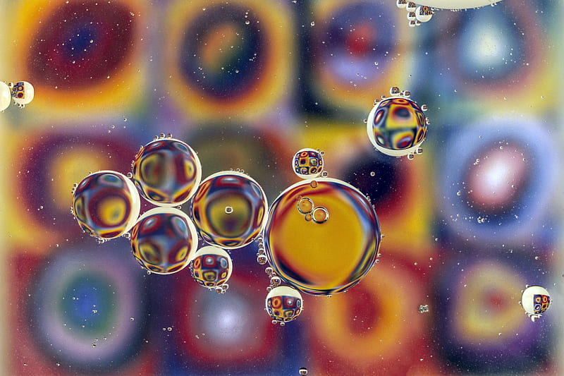bubbles, water, colorful, blur, HD wallpaper