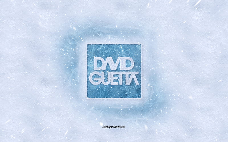 David Guetta logo, winter concepts, french dj, snow texture, snow background, David Guetta emblem, winter art, David Guetta, HD wallpaper