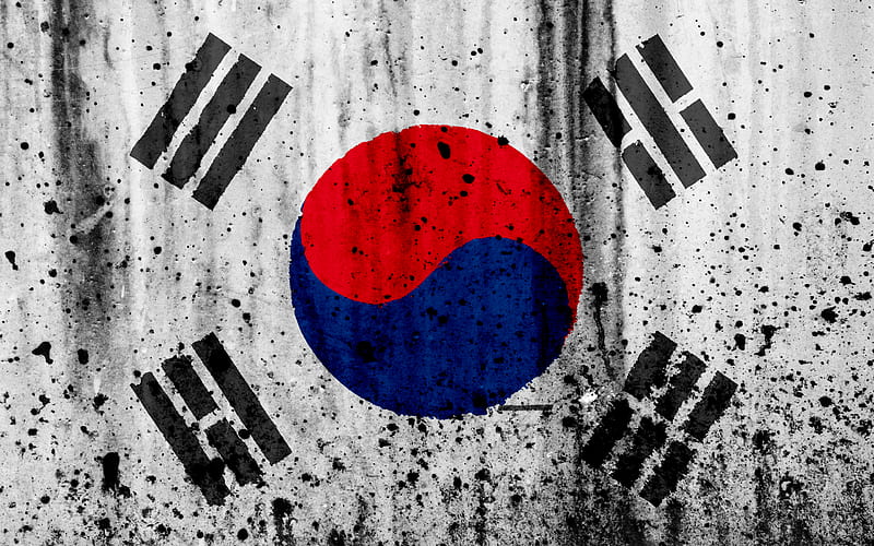 South Korea flag grunge, flag of South Korea, Asia, South Korea, national symbols, South Korea national flag, HD wallpaper