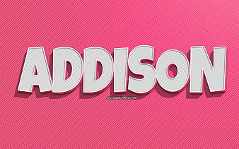 Addison, silver 3d art, gray background, with names, Addison name ...