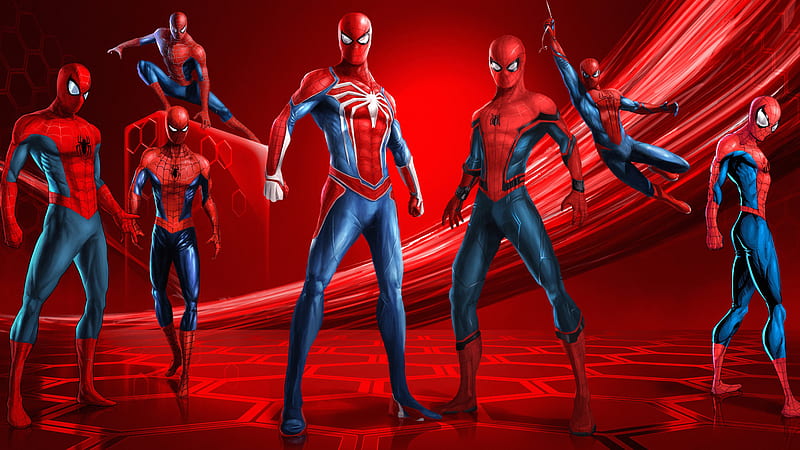 All Types Of Blue Red Suit Spiderman Spiderman, HD wallpaper | Peakpx