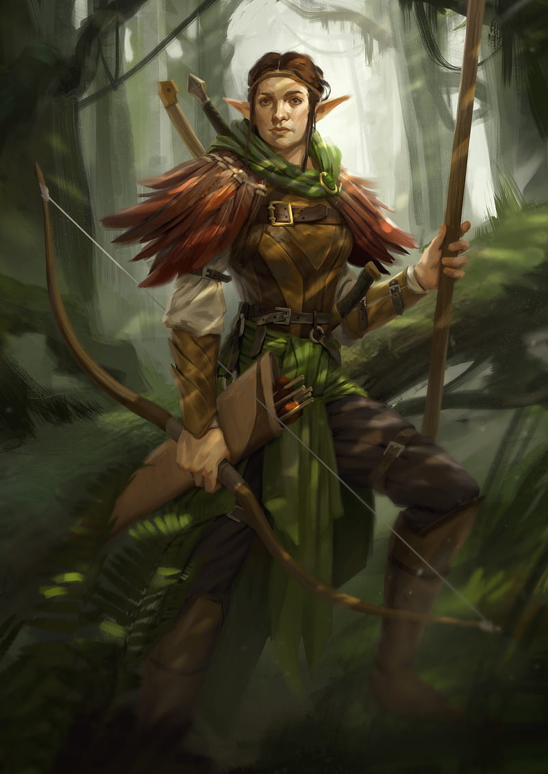fantasy art, archer, Wood Elves, HD phone wallpaper