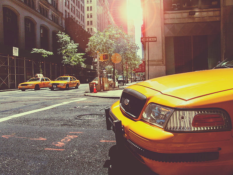 Taxi Cab New York City Street Vehicles, taxi, street, cab, new-york, graphy, HD wallpaper