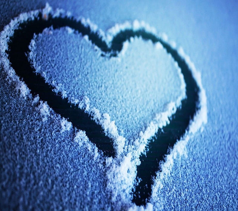 Snow heart, blue, love, HD wallpaper | Peakpx
